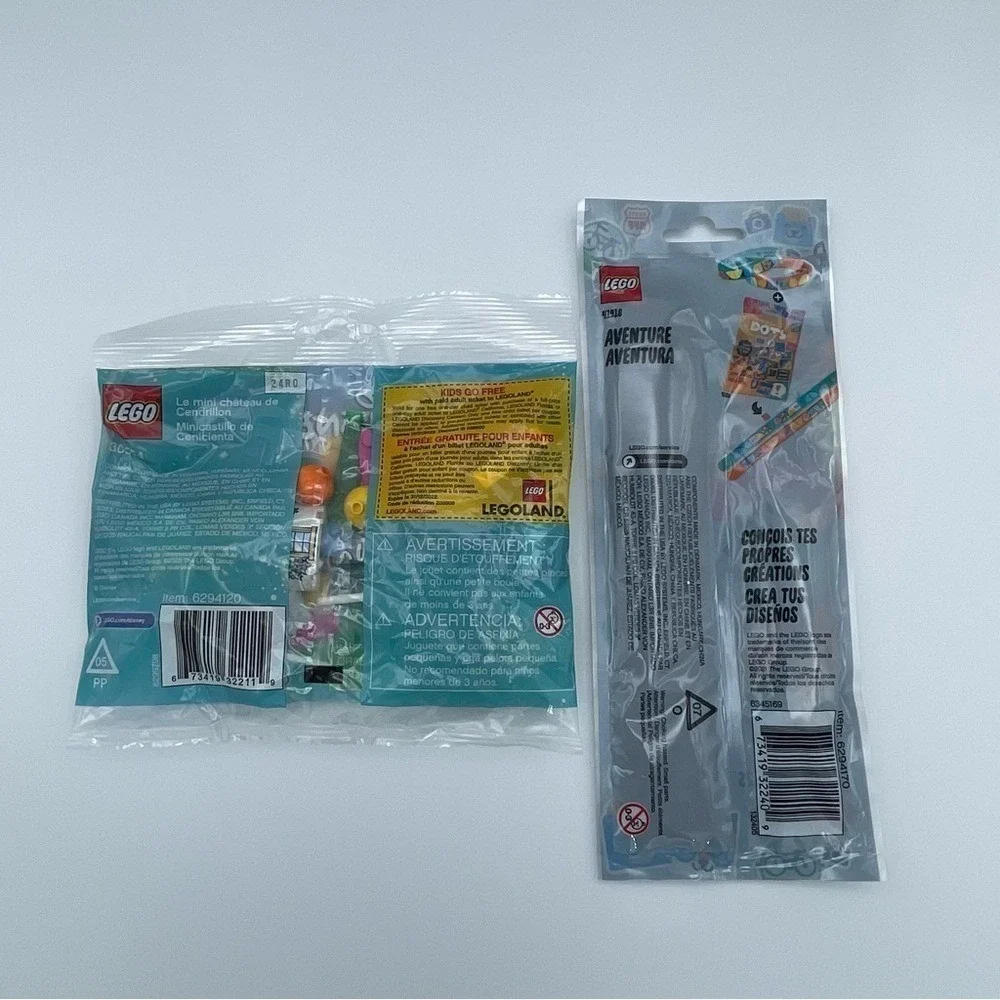 New Sealed LEGO Disney Cinderella Castle 30554 and Retred DOTS Bracelets 41918